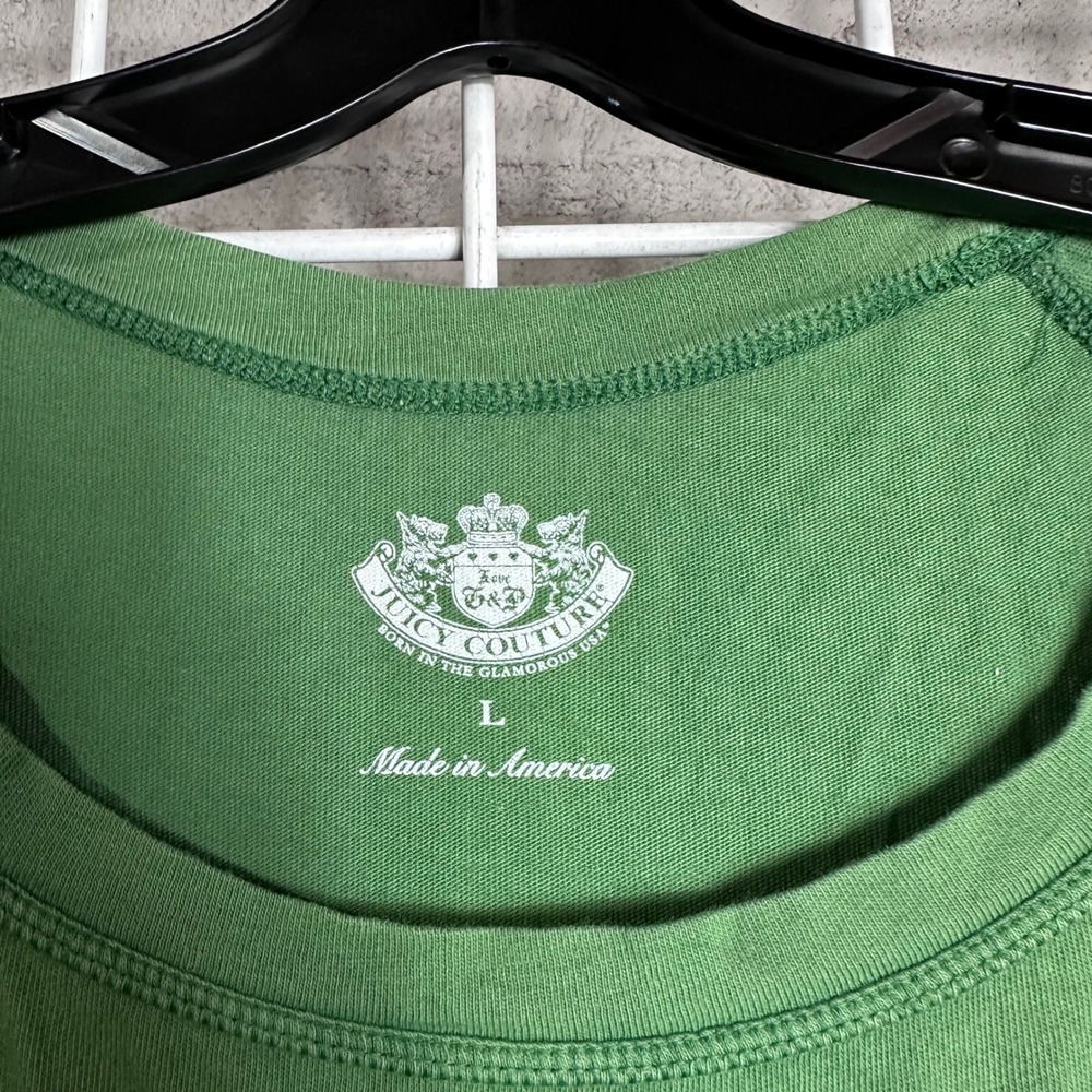 Juicy Couture vintage logo Green Lotus Graphic Tee Dress L Y2K Boho Indie 2000s - Picture 2 of 8